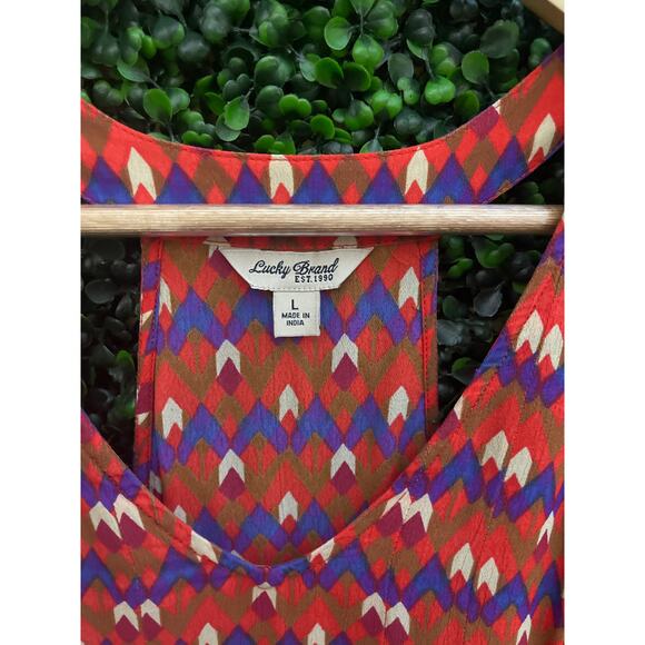 Lucky Brand, colorful, lightweight Razor back Blouse , Size L - Picture 3 of 4